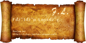 Fülöp Lestár névjegykártya